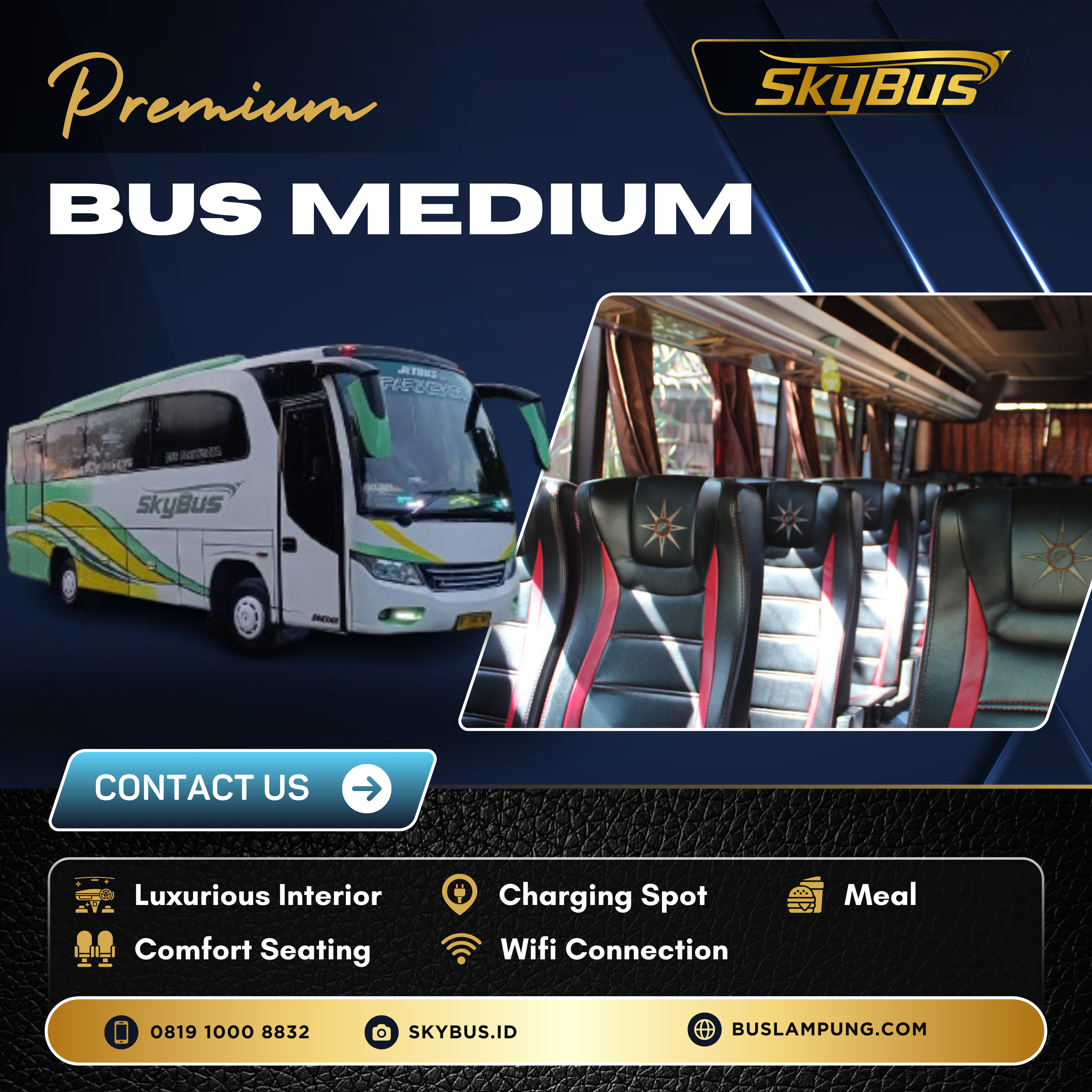 Yellow and Black Bold and Bright Travel and Leisure Bus Charter Instagram Post